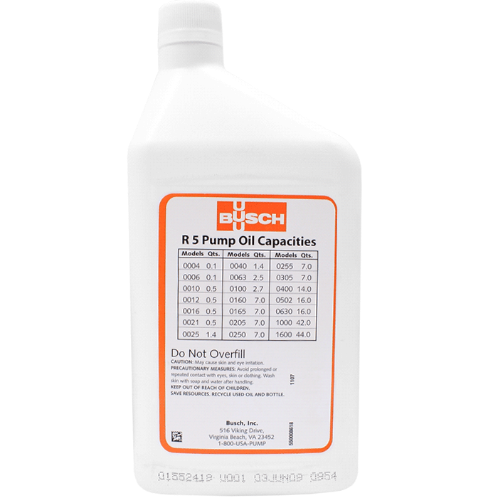 Busch R530 Vacuum Pump Oil for ALL R5 Busch Vacuum Pumps 1 Quart