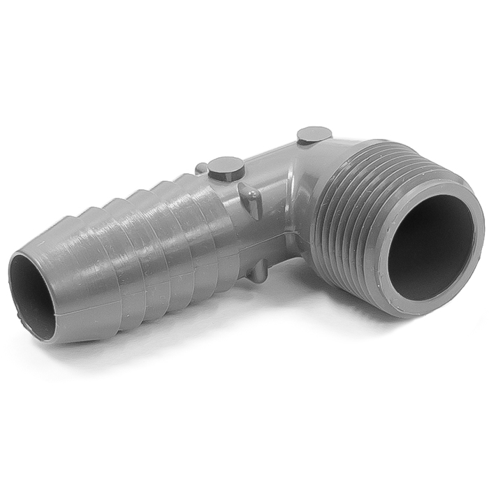 Adapter Plastic Elbow 90 Degree 3 4 In ID Hose Barb To 3 4 In MNPT adapter-plastic-elbow-90-degree-3-4-in-id-hose-barb-to-3-4-in-mnpt