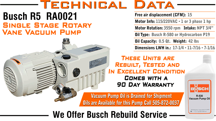 busch r5 ra0021 ra 0021 single stage rotary vane vacuum vacuum torr chart