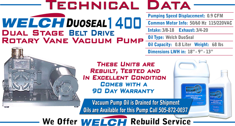 welch 1403 vacuum pump manual