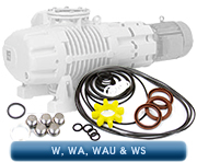 Ideal-Vacuum-Kits-And-Parts Leybold Oerlikon W151, WA151, WAU151, W251, WS251, WA250, WAU250, WA500, WU500, W501, WA1000, WAU1000, WA1001, WAU1001, WA2001 