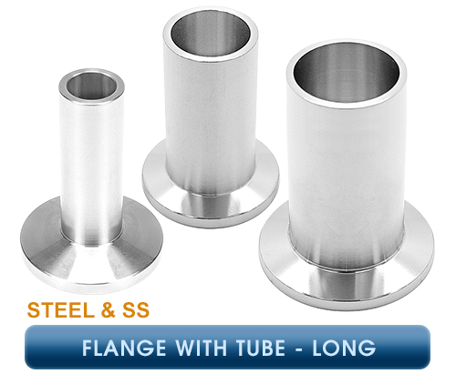 Inficon, ISO-KF Flanges, Flange with Tube, Long – Steel & SS