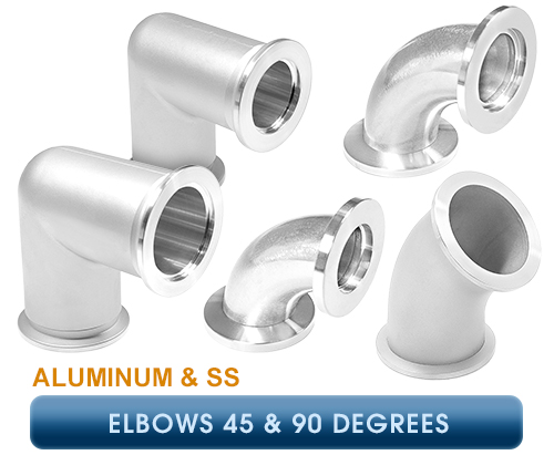 Inficon, ISO-KF Pipe Fittings, Elbow 45 & 90 Degrees