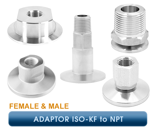 Inficon, ISO-KF Transition Pieces, Adaptor ISO-KF / NPT F & M