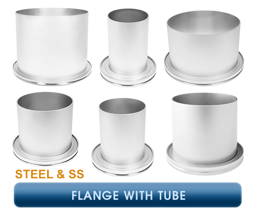 Inficon, ISO-K Connection Elements, Flange with Tube – Steel & SS