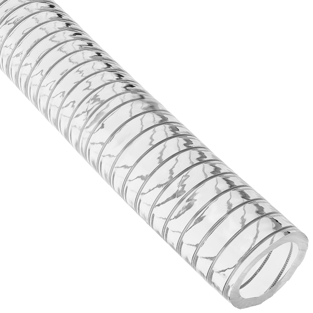 PVC Steel Spring Reinforced Clear Vacuum Hose, 1-1/4 inch ID, Sold by the  Foot