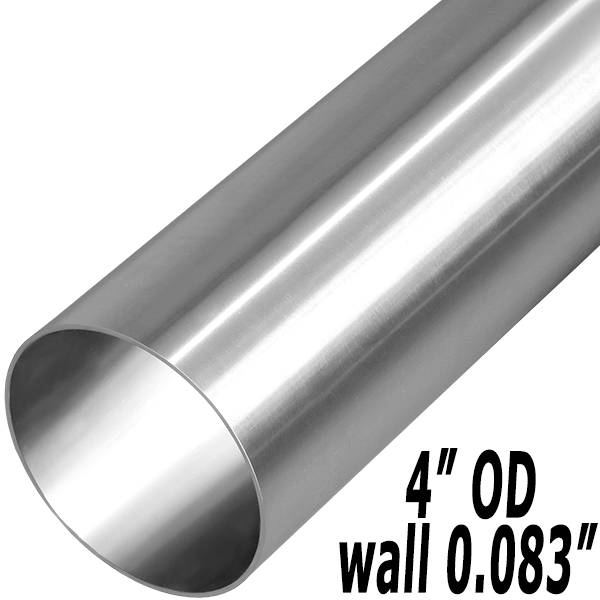 304 Stainless Steel Round Tube Polished 2" OD x 0.065" Wall x 12" long 