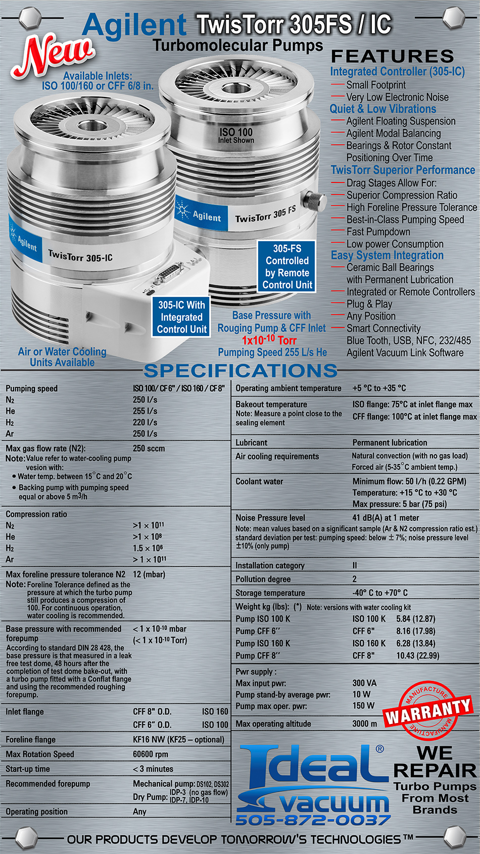 Agilent TwisTorr 305FS Specifications