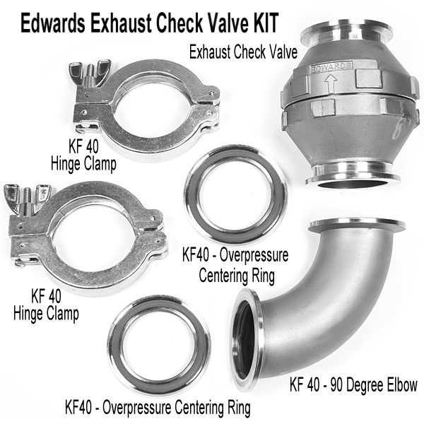 NW40 BOC Edwards Stainless Steel Vacuum Ball Check Valve New Old Stock    < 