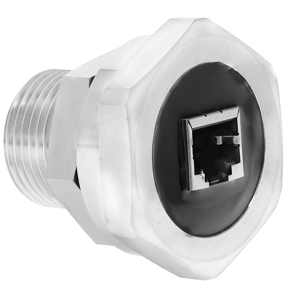 Ideal Vacuum  Ideal Vacuum Ethernet Feedthrough in an Stainless Steel  Housing with 1-14 UN x .95 Thread and Viton O-Ring