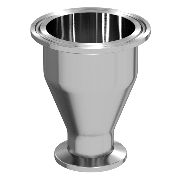 Ideal Vacuum Conical Adapter KF-25 to 2.0 Sanitary, Flange  Size NW-25 to 2.0 in. 304 Stainless Steel, KF-04-423