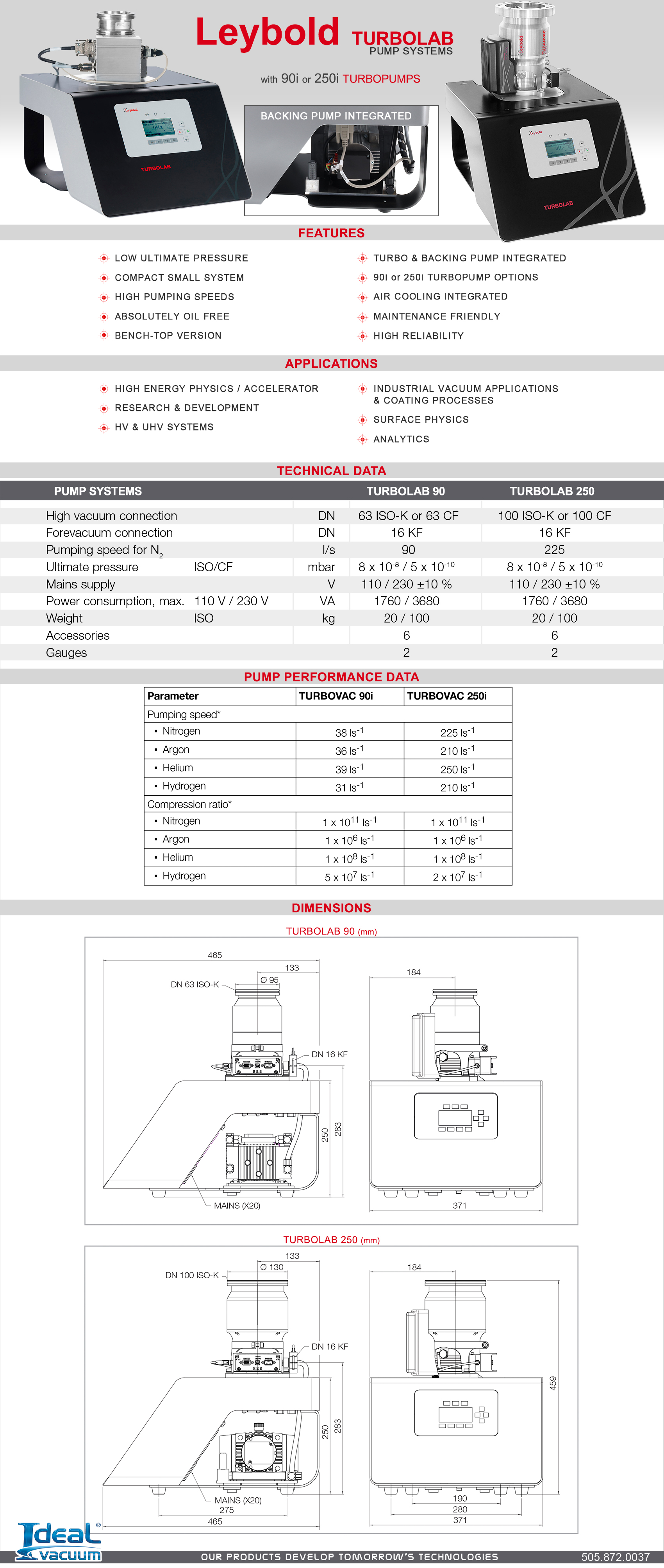 Leybold TURBOLAB 90 and 250 Vacuum Pumping Systems