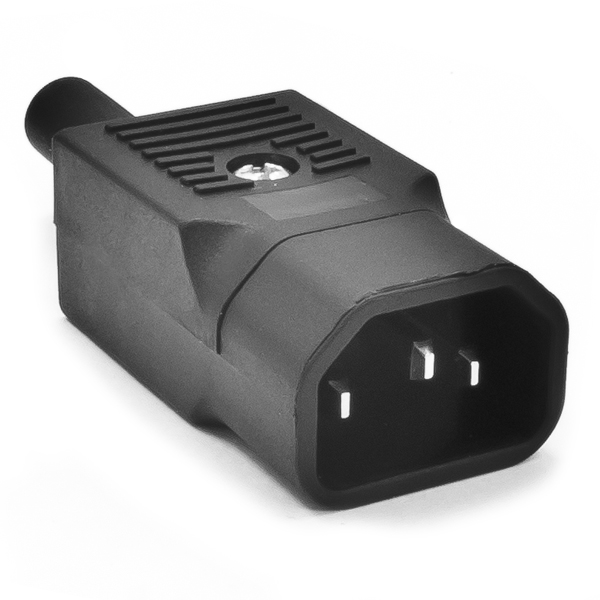 Power Entry Plug, AC Replacement Power Plug, 10 Amp, 250 VAC, Male  Connector, Type NEMA C-14