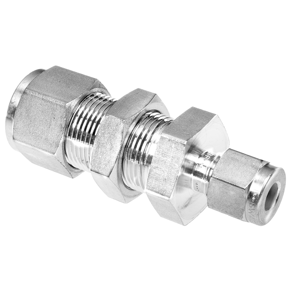 Swagelok Bulkhead Reducing Union, 1/2 in. x 1/4 in. Tube OD, 316 Stainless  Steel, PN: SS-810-61-4