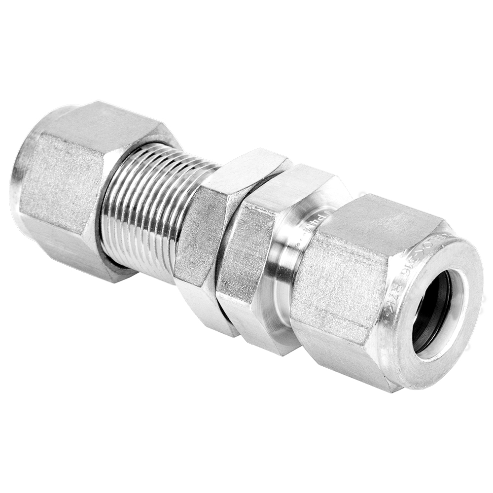 Ideal Vacuum  Swagelok Bulkhead Union, Connects 1/2 in. OD Tubing, 316  Stainless Steel, PN: SS-810-61