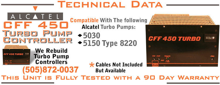 Alcatel A317917 CFF 450 Turbo Pump Controller. 