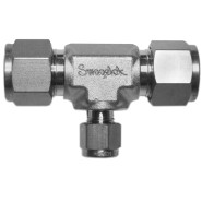 Swagelok Tube Fitting, 3-Way Reducing Tee Union, 3/8 in. x 3/8 in. x 1/4 OD  Tubes, Stainless Steel, Gaugeable, PN: SS-600-3-6-4